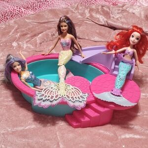 Mermaid Dolls with Playset Barbie Pool Ariel From The Little Mermaid